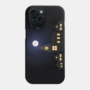 Full moon night over the town Phone Case