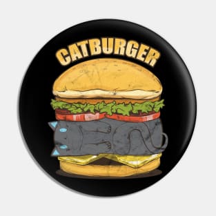 Cat Burger Kitty Cat Lady Gift Pin