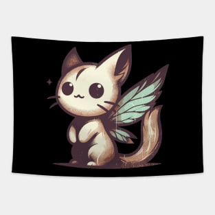 Retro Vintage Kawaii Magical Fairy Cat Tapestry