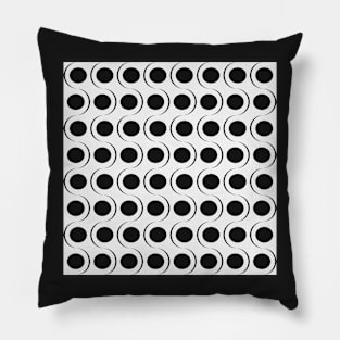 Black and white abstract op art pattern Pillow