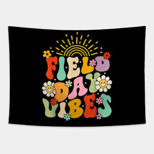 Field Day Vibes Funny For Teacher Kids Happy Field Day T-Shirt Tapestry