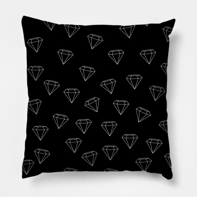 diamond face mask / black face shield Pillow by Shirt-Schmiede