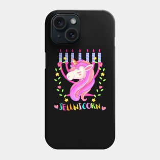 Jewnicorn Jewish Unicorn Jew Rosh Hashanah Menorah Phone Case