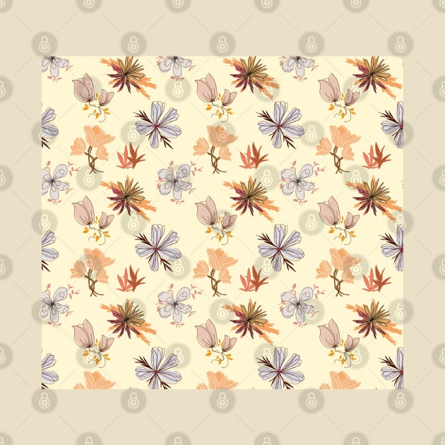 Orange Floral Pattern by Lizzamour