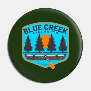 Blue Creek • Lake Martin Blue Background Pin