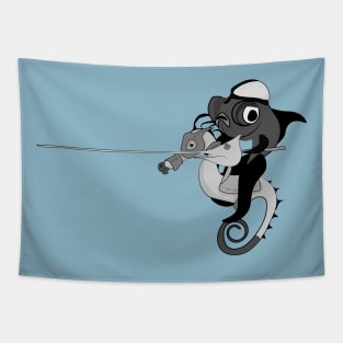 Seahorse jousting Tapestry