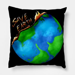 Burning Earth Globe - Save Earth For Earth Day Pillow