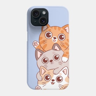 Cute cat pile peeking Phone Case