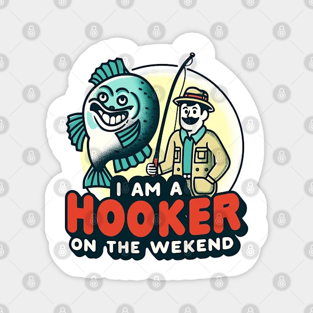 I'm a Hooker on the Weekend - Fishing Fun Magnet by WEARWORLD