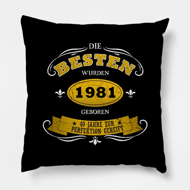 Geburtstag 1981 40 Jahre Birthday Pillow by JG0815Designs