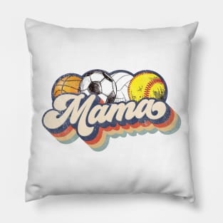 Retro Soccer Volleyball Basketball Softball Mama Pillow