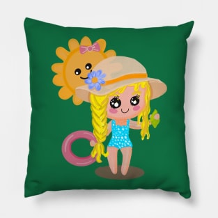 Beach summer girl Pillow