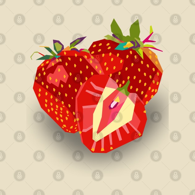 strawberry pop art by cool pop art house