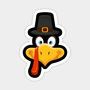 Cute Turkey Face Thanksgiving Mens Boys Kids Magnet