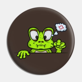 Frog Cartoon With Angry Face Expression Pin