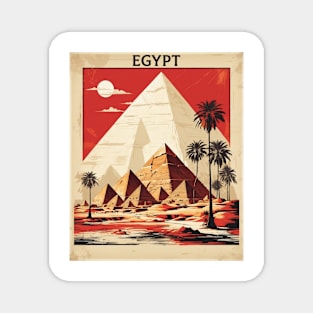 Pyramids of Giza Egypt Vintage Tourism Poster Magnet