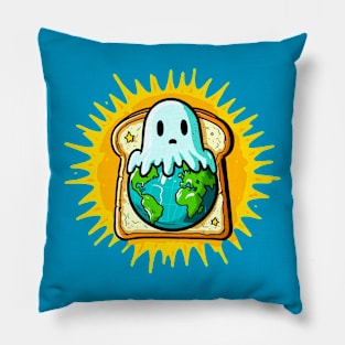 Earth Day Ghost On Toast Pillow