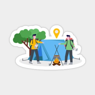 Hiking Camping Magnet