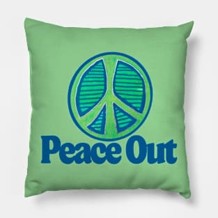 Peace Out Neon Peace Symbol Pillow