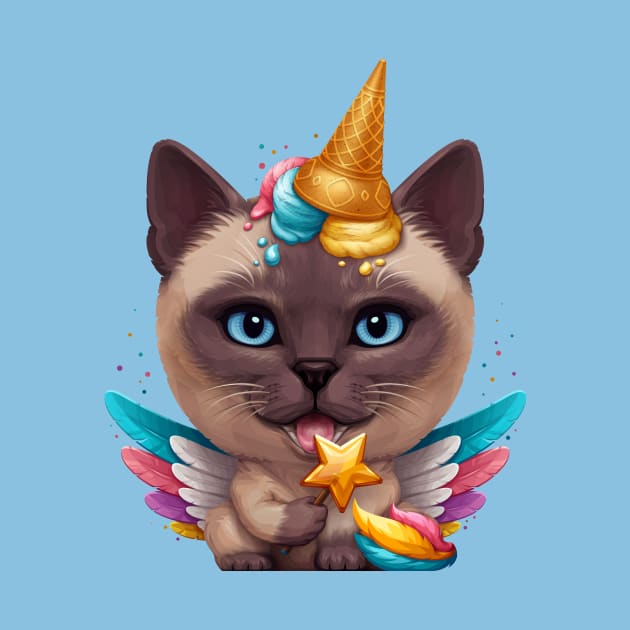 Siamese Cat Ice Cream Unicorn by stonemask