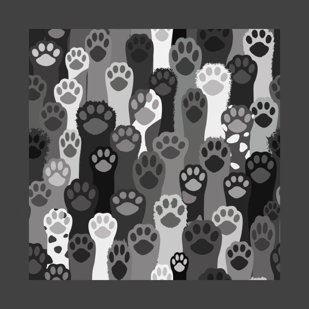 Pawsome Pattern - Black and White by Tillowin