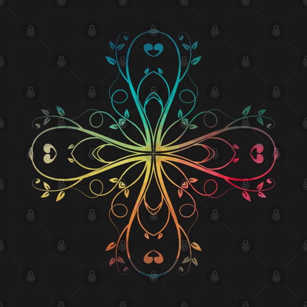 Rainbow abstract flower design 11 by AdiDsgn