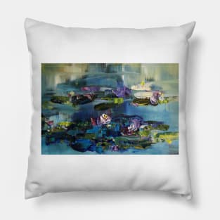 Lily Pond - morning - close up 2 Pillow