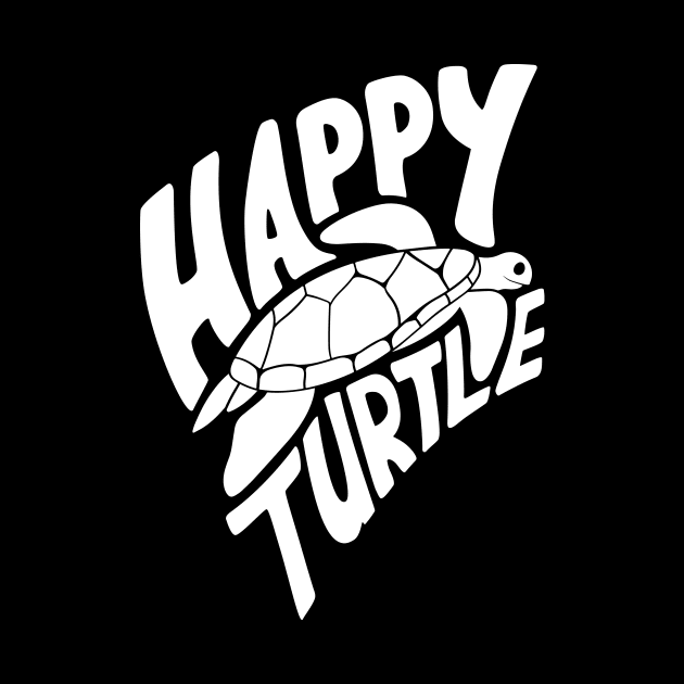 Happy Turtle - white by Dootz Studio