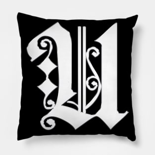 Silver Letter U Pillow