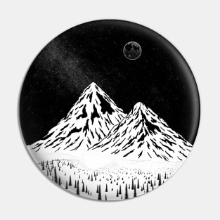 Mountains inside a circle Pin