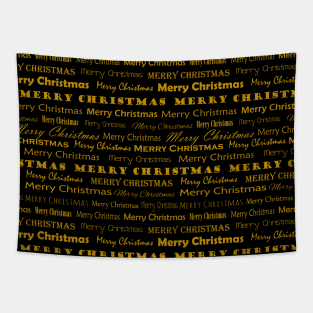 Golden Mery Christmas pattern Tapestry