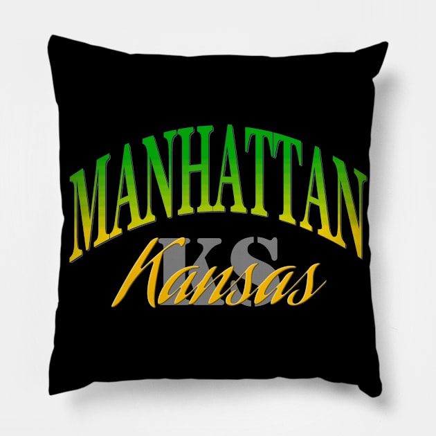 City Pride: Manhattan, Kansas Pillow by Naves