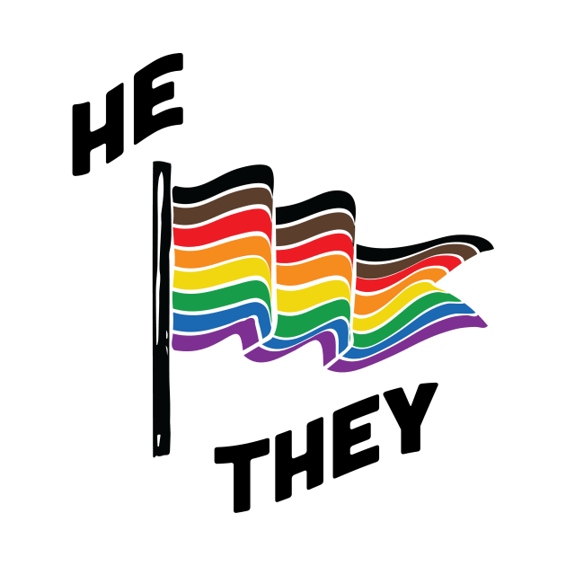 He/They Pronouns Retro Banner by lavenderhearts
