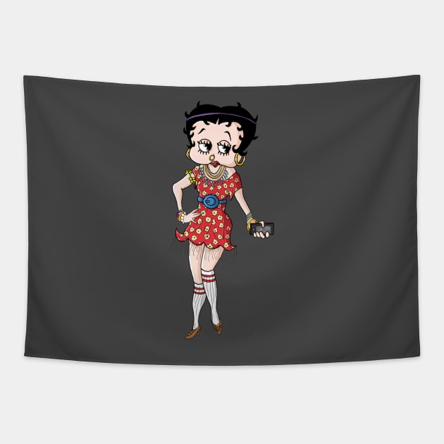 Hipster Betty Boop Tapestry by mattlassen