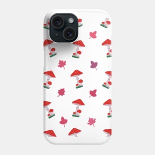 Fly agaric and autumn leaves. Phone Case