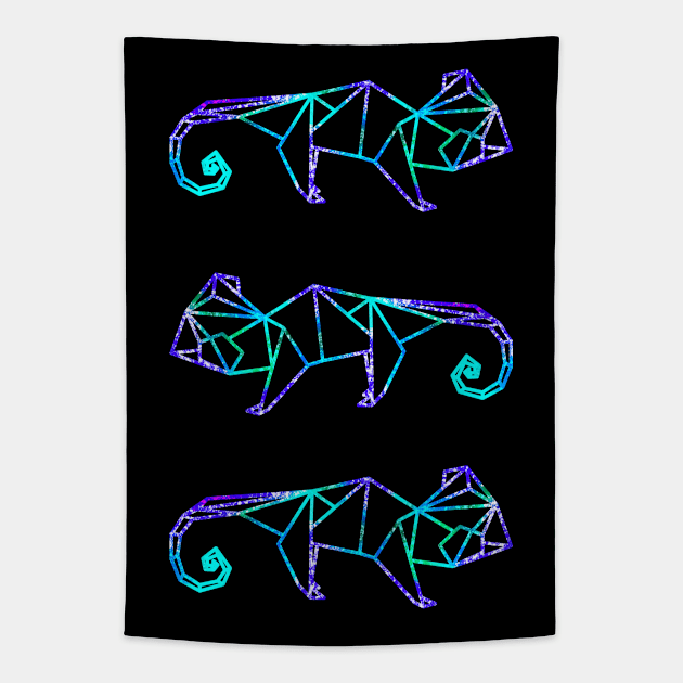 Origami cameleon Tapestry by EGGnTEDDY