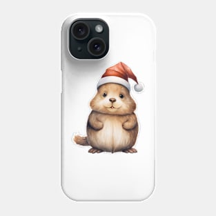 Beaver in Santa Hat Phone Case