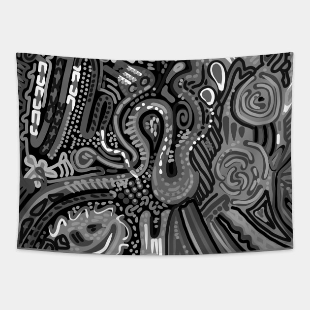 Grey psychedelic Tapestry by jen28