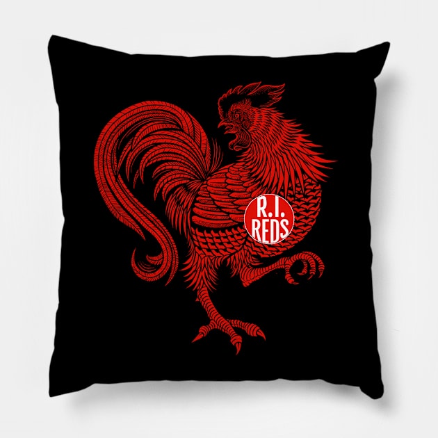 Defunct Rhode Island Reds Hockey 1977 Pillow by LocalZonly