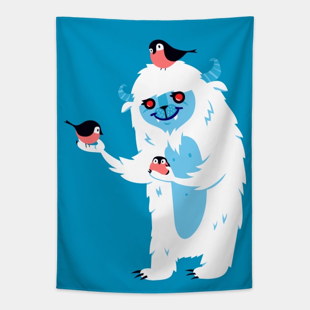 Yeti With Pals Tapestry by machmigo