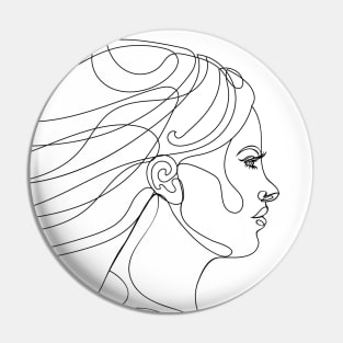 Girl portrait in profile lineart Pin