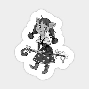 cat girl and mouse Magnet