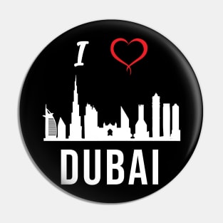 I love Dubai Skyline Arab Emirates Middle East Design Pin