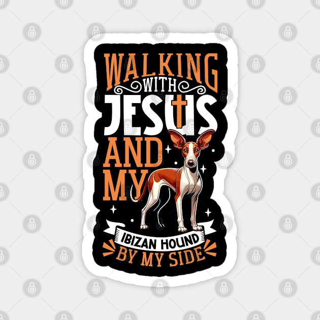 Jesus and dog - Ibizan Hound Magnet by Modern Medieval Design