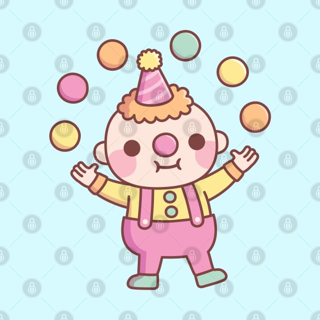 Cute Little Clown Juggler Juggling Balls by rustydoodle