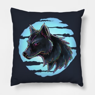 Wolf and Moon Pillow