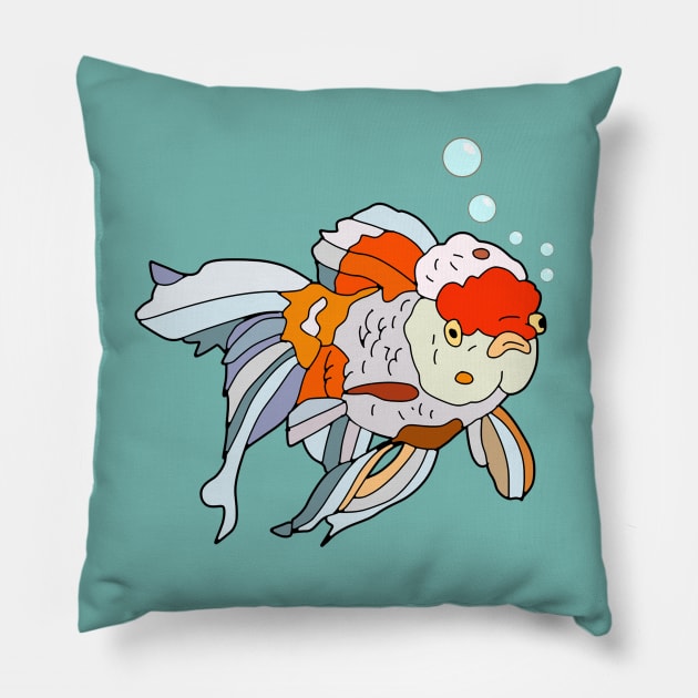 Brainy Goldfish Pillow by notsniwart