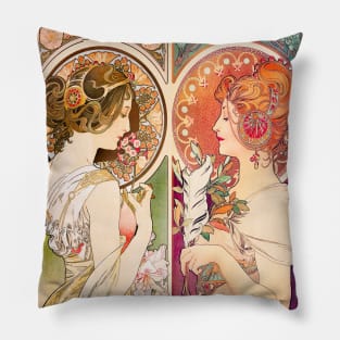 Primrose and Feather, 1899 Pillow