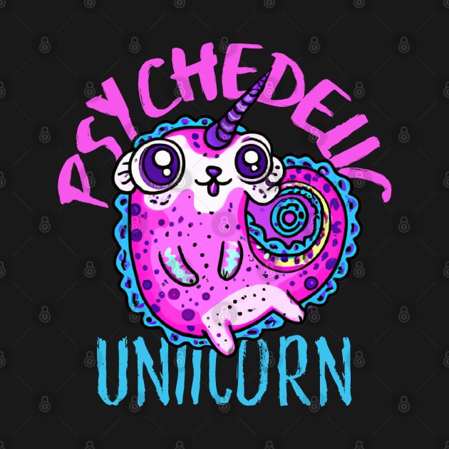 Cute Crazy Psycedelic Unicorn Artwork by maxdax