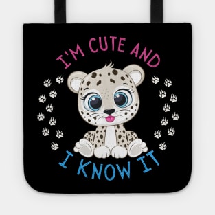 I'm Cute and I know it Cookie Sweet little tiger cute baby outfit Tote